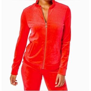 NEW LILLY PULITZER jayla velour ruffle zip-up jacket in ruby red